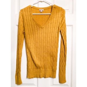 SOLD! Mustard Yellow V-Neck Sweater
